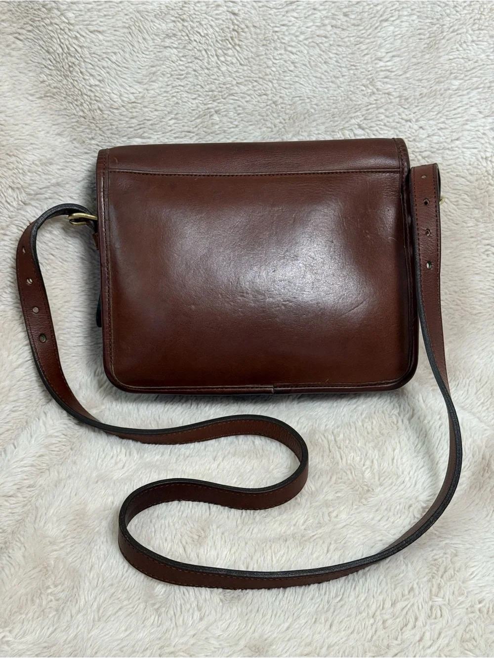 Coach Vintage 1980s NYC Mahogany Saddle Pouch Shoulder Leather Bag